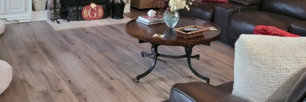 Spring Tech Spark Canyon Luxury Vinyl Plank Flooring installed in a living room in Tampa, Florida